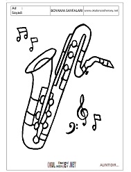 Saksofon boyama sayfaları